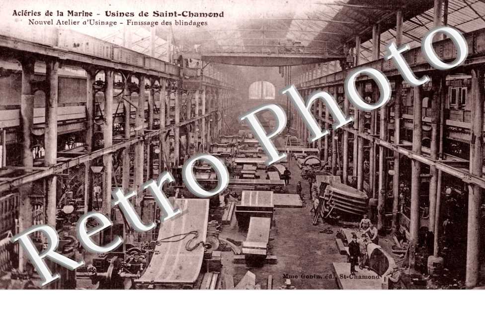 acieries de la marine, usines de St-Chamond, nouvel atelier d'usinage - finissage des blindages