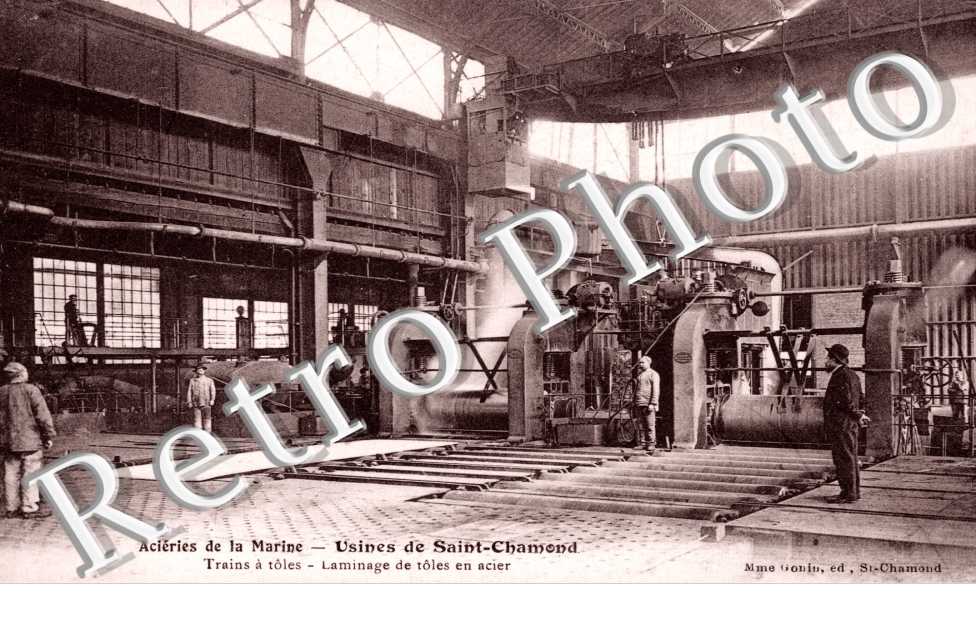 acieries de la marine, usines de St-Chamond, trains a toles - laminage de toles en acier