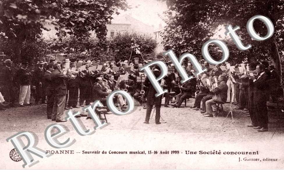 souvenir du conours musical 15-16 aout 1908, une societe concourant