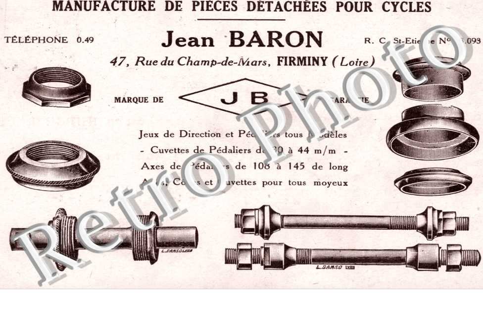 Manufacture de pieces detachees pour cycles, Jean Baron, Rue du Champ de Mars