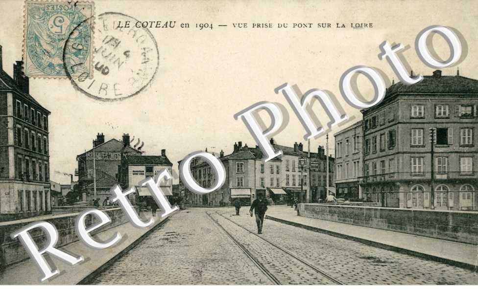 En 1904 - vue prise du Pont sur la Loire