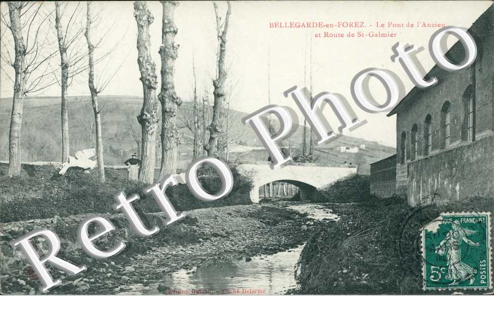 Le pont de l'Anzieu et route de Saint-Galmier