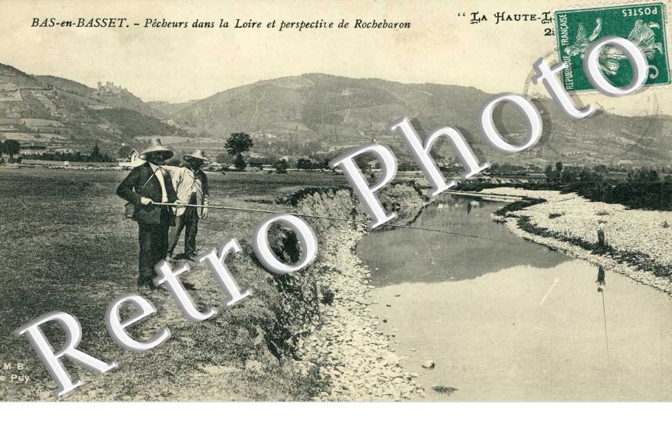 Pecheurs dans la Loire et Perspective de Rochebaron