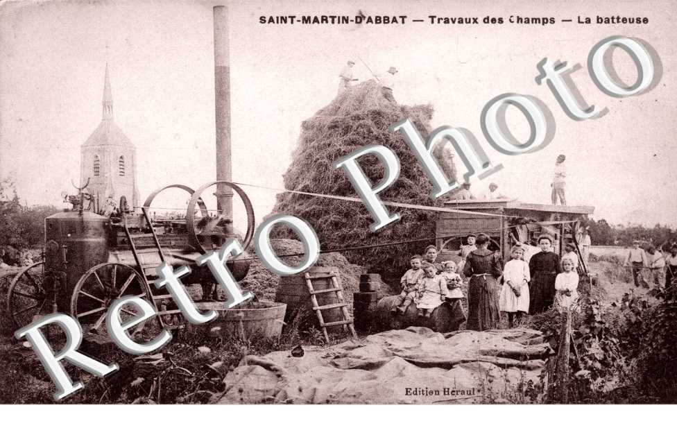 Travaux des champs - la batteuse - agriculture