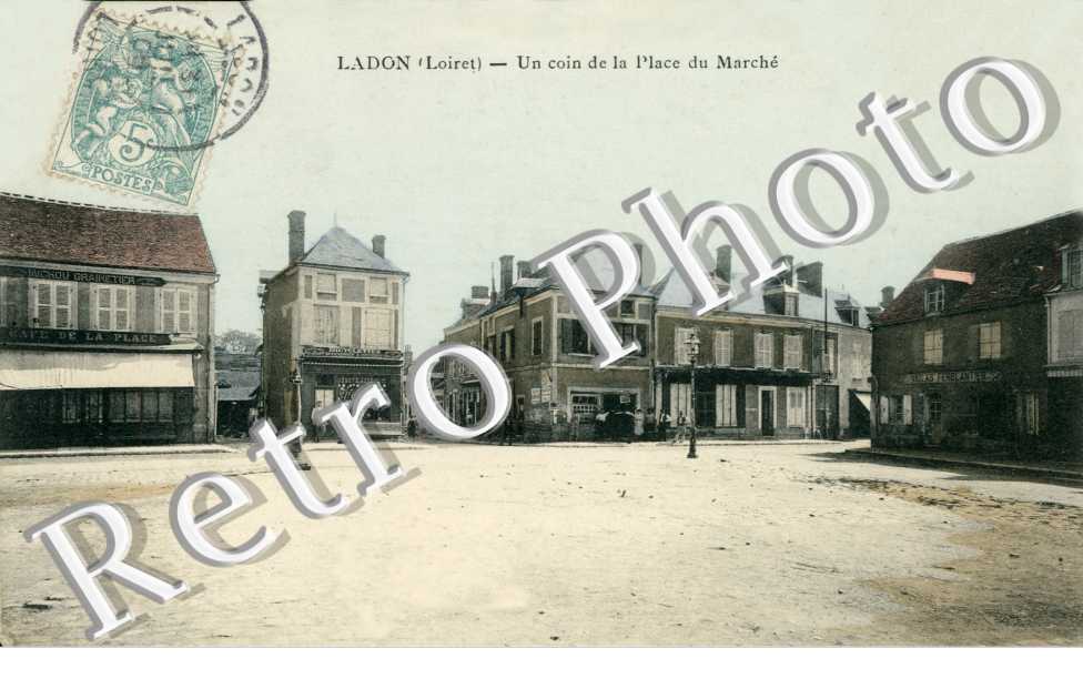 un coin de la place du marche - carte couleur