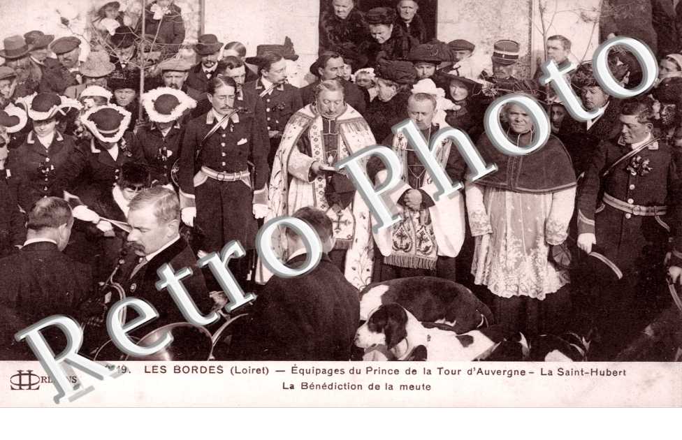 equipage du prince de la tour d'Auvergne, la Saint Hubert, la benediction de la meute