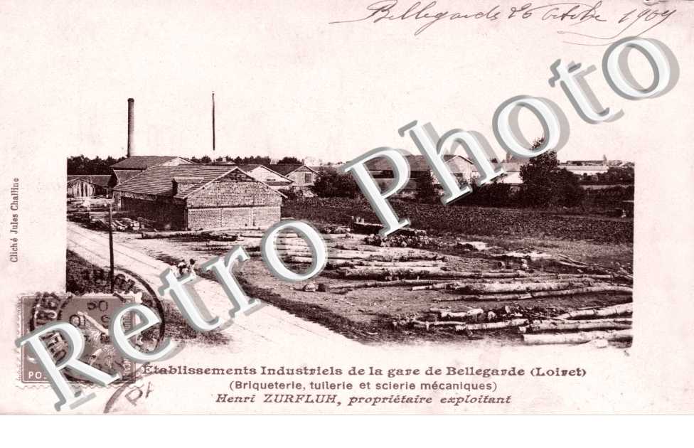 etablissements industriels de la gare de bellegarde, briqueterie, tuilerie et scierie mecanqiues, zurfluh