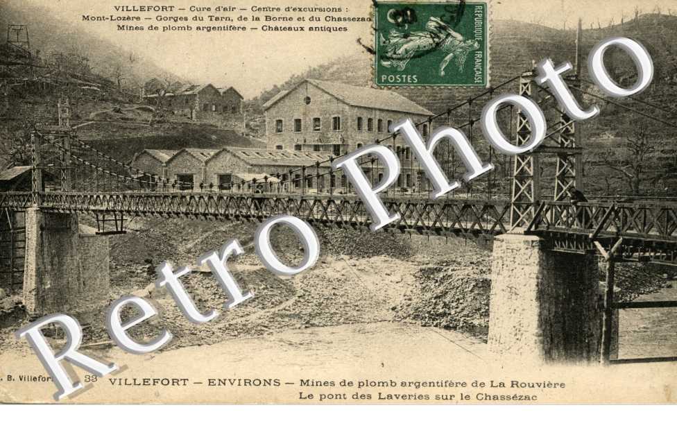 Mines de plomb argentifere de La Rouviere, le Pont des Laveries sur le Chassezac