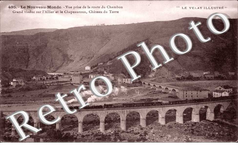 grand viaduc sur l'Allier et le Chapeauroux, chateau du Torre (train)