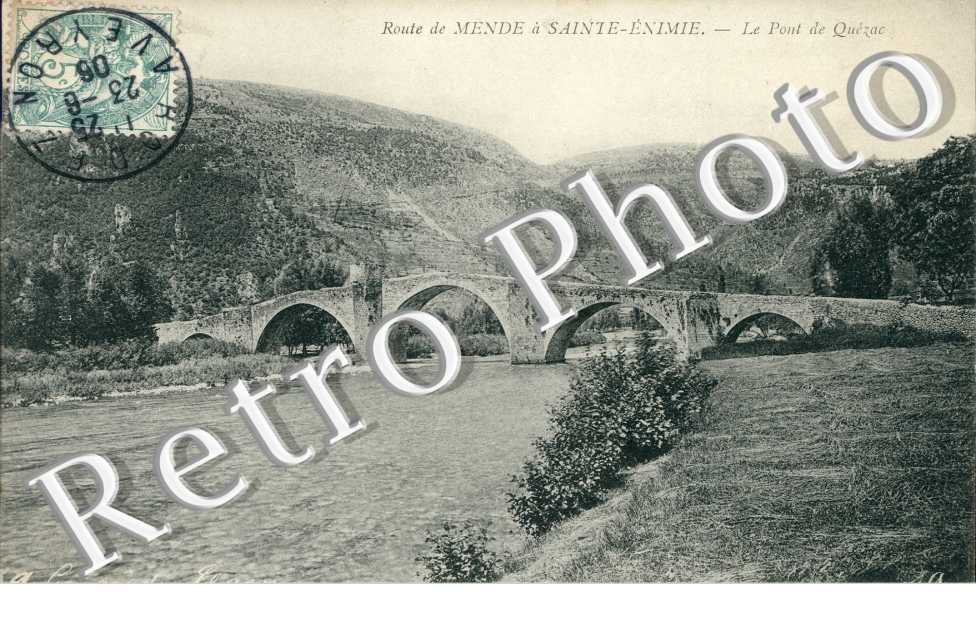 route de Mende a Sainte Enimie, le pont de Quezac