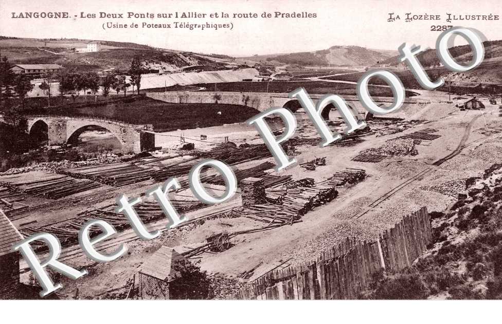 les deux Ponts sur l'Allier et la Route de Pradelles
