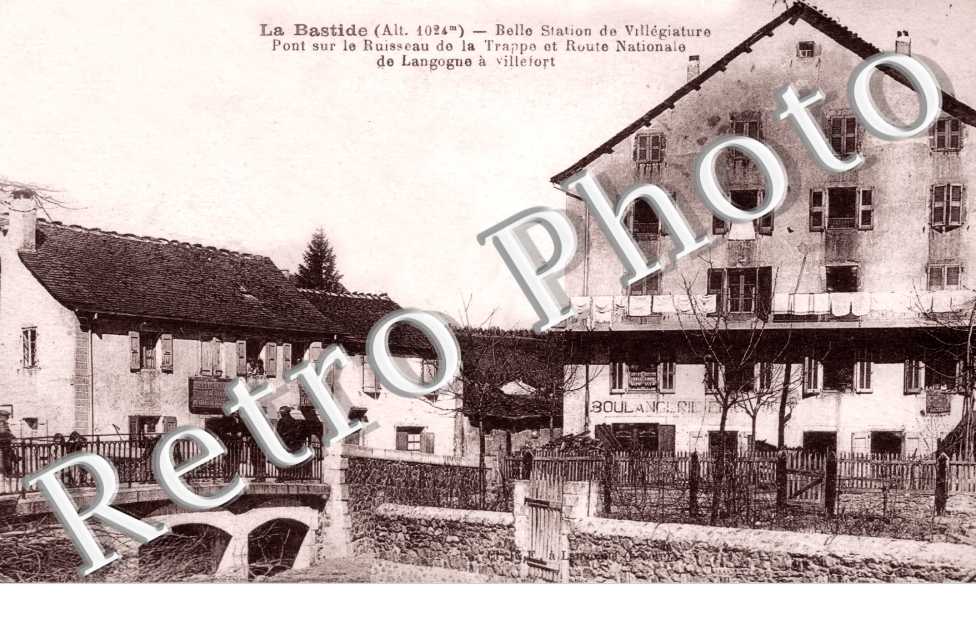 pont sur le ruisseau de la Trappe et route nationale de Langogue a Villefort