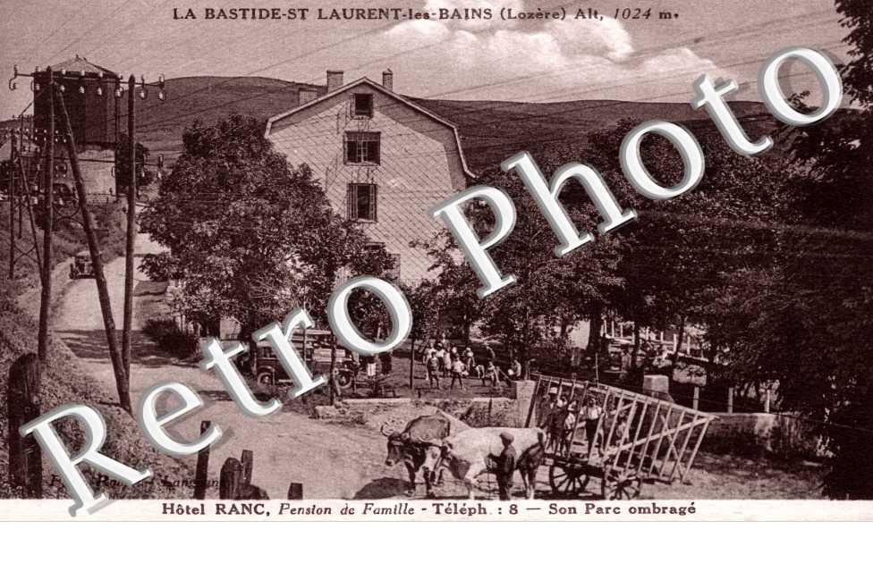 La Bastide St-Laurent les Bains - Hotel Ranc, pension de famille - son parc ombrage