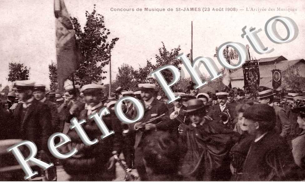 concours de musique (23 aout 1908) L'arrivee des musiques