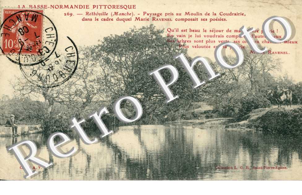 Paysage pris au moulin de Coudrairie dans le cadre duquel Marie Ravenel composait ses poesies