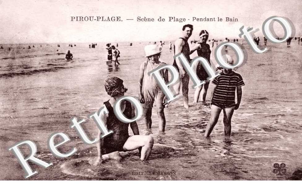 Scene de plage pendant le bain