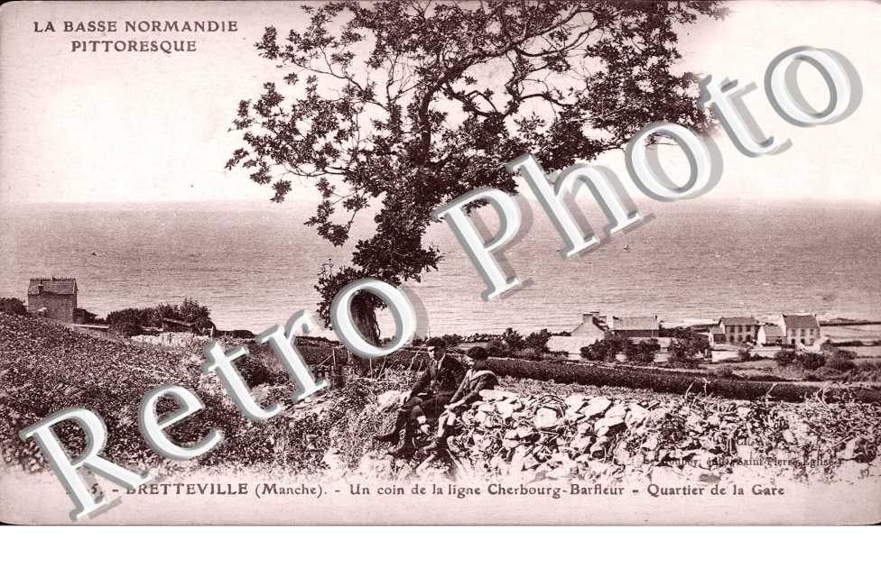 un coin de la ligne Cherbourg-Barfleur, quartier de la gare