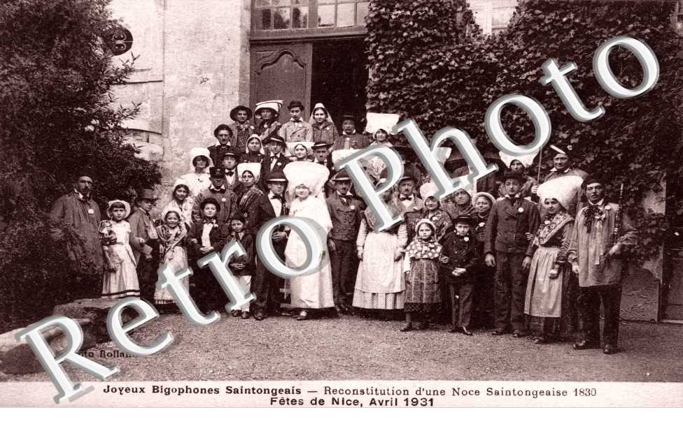 joyeux bigophones Saintongeais Reconstitution d'une noce Fetes de Nice Avril 1931