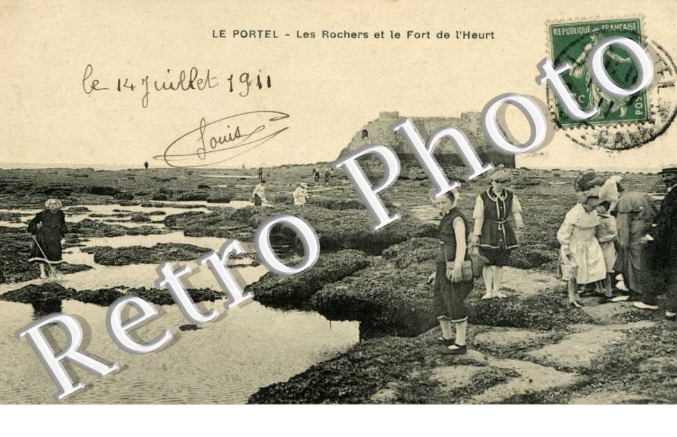 Le Portel - les rocher et le fort de l'Heurt
