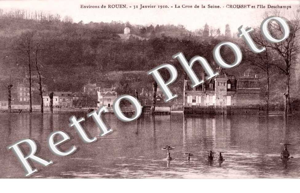 janvier  La crue de la Seine Croisset et l'Ile Deschamps