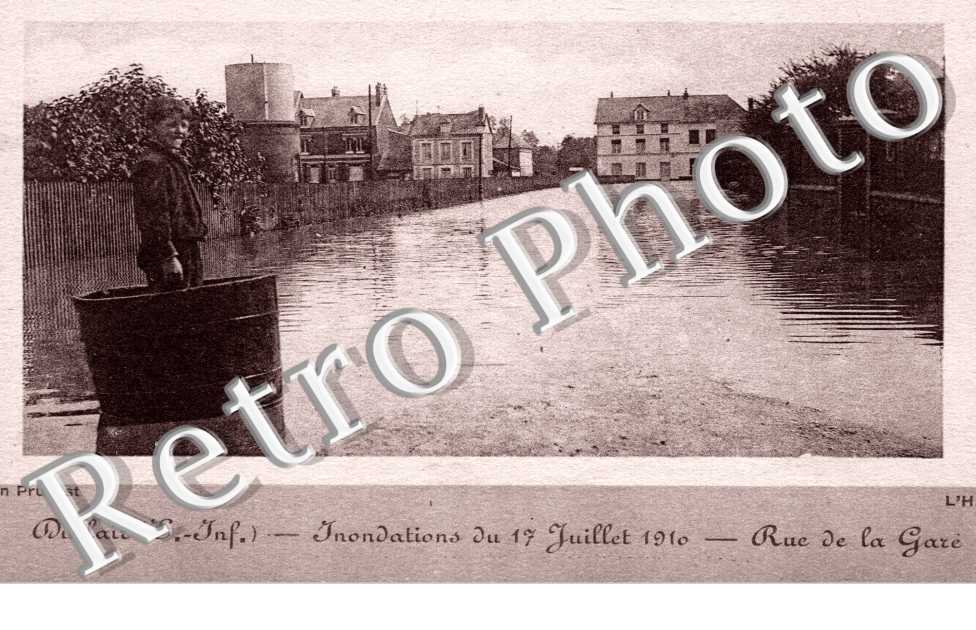 Inondation du 17 juillet  1910 - rue de la gare