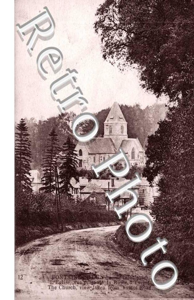 l'église, vue prise de la route d'Yvetot (1923)