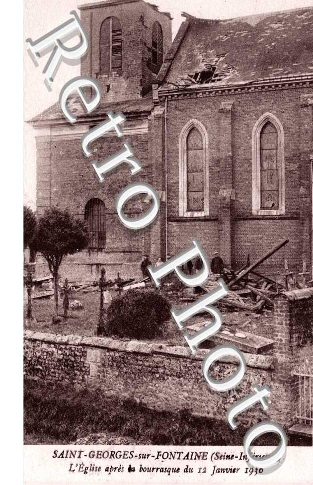 l'église après la bourrasque du 12 janvier 1930