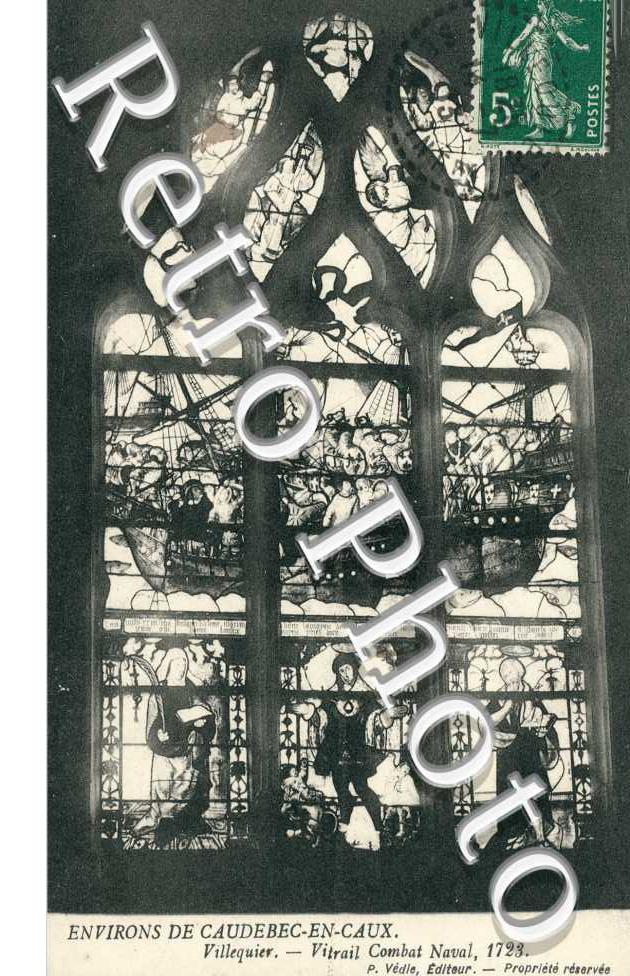 l'eglise - Vitrail - Combat Naval