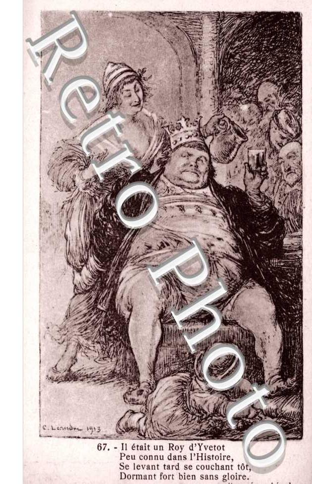 Dessin du Roi d'Yvetot realise par Leandre