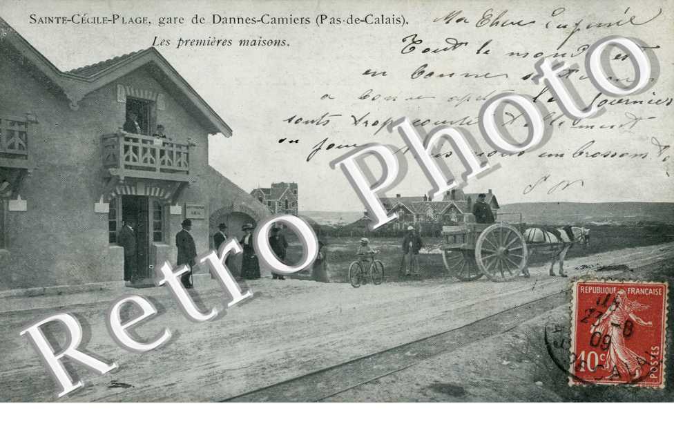 Sainte Cécile Plage, Gare de Dannes-Camiers - Les premières maisons