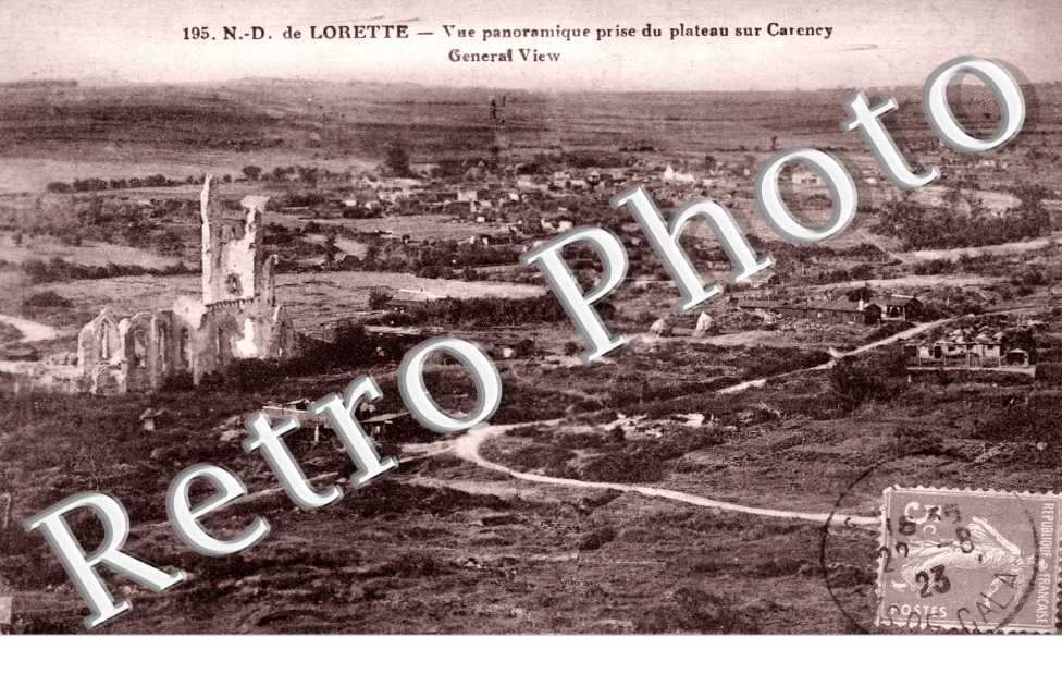 Notre-Dame de Lorette, vue panoramique prise du plateau de Carency