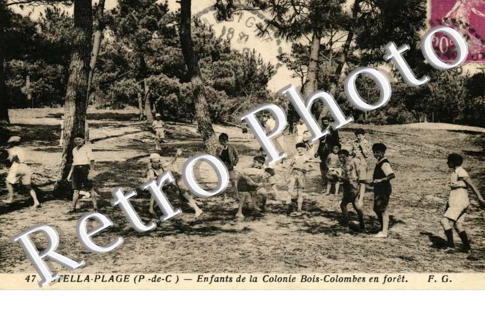 STELLA-PLAGE enfants de la colonie de Bois-Colombes en foret