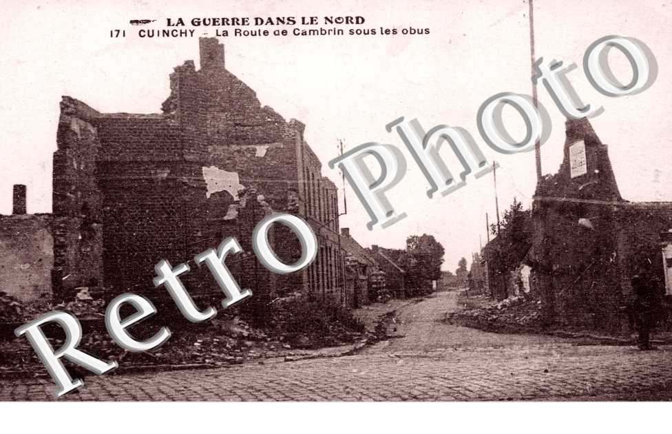 la route de Cambrin sous les obus