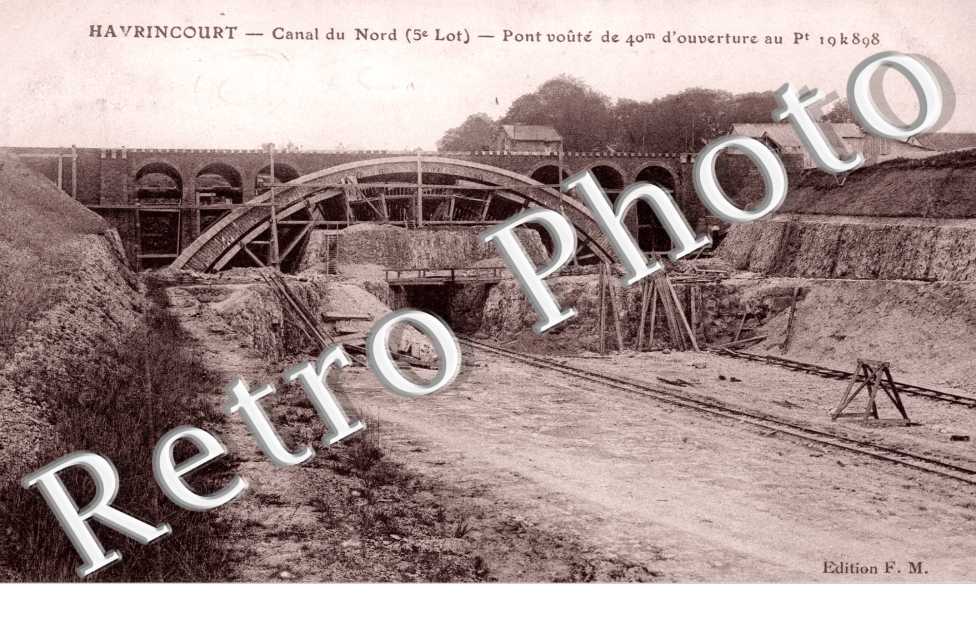 canal du Nord, pont voute de 40 m d'ouverture