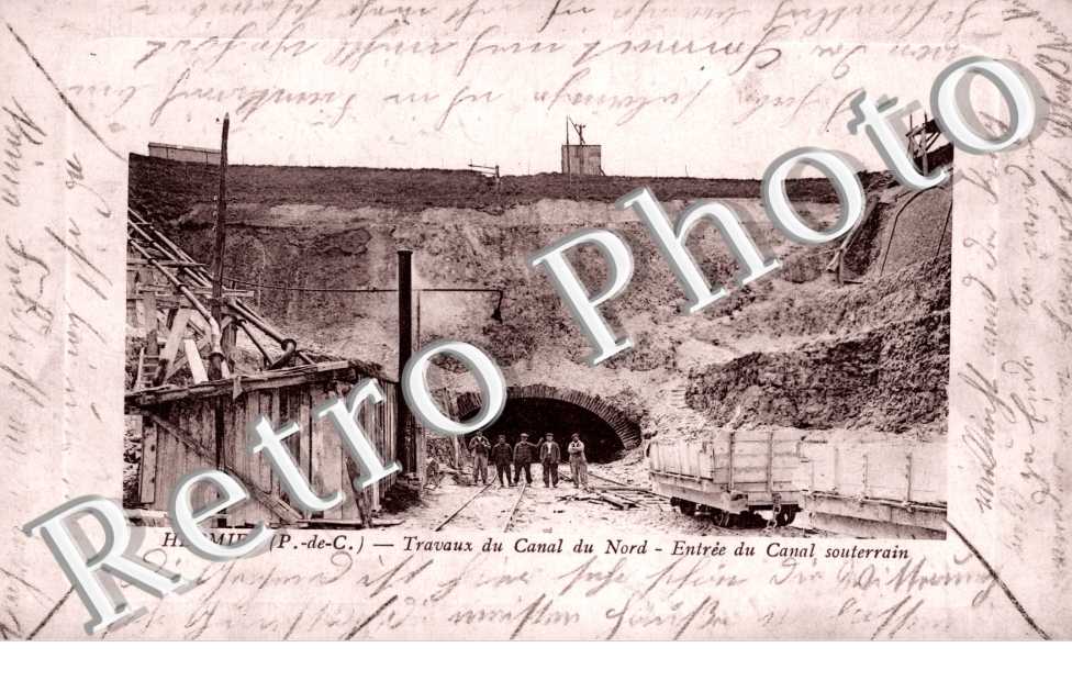 travaux du canal du Nord, entree du canal souterrain