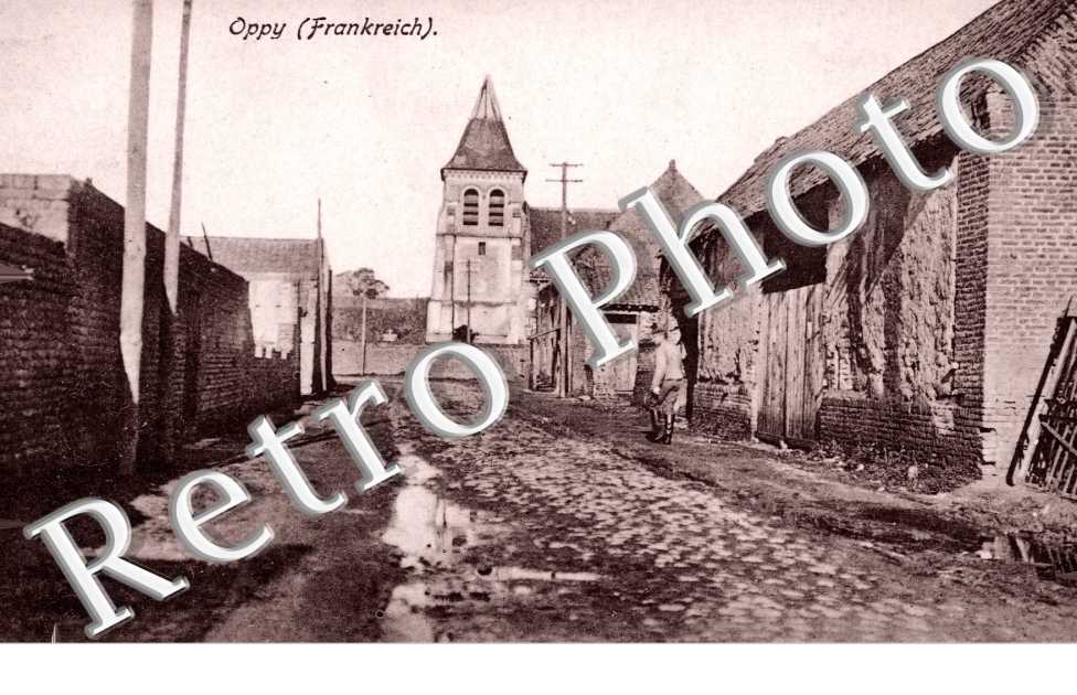 rue vers eglise - carte militaire allemande pendant la guerre 14/18