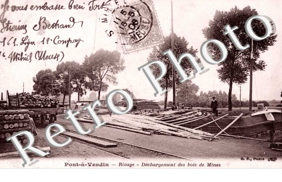 Rivage - dechargement des bois de mines