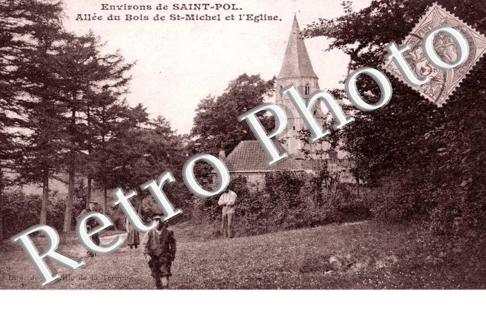 Allee du bois de Saint Michel et l'eglise