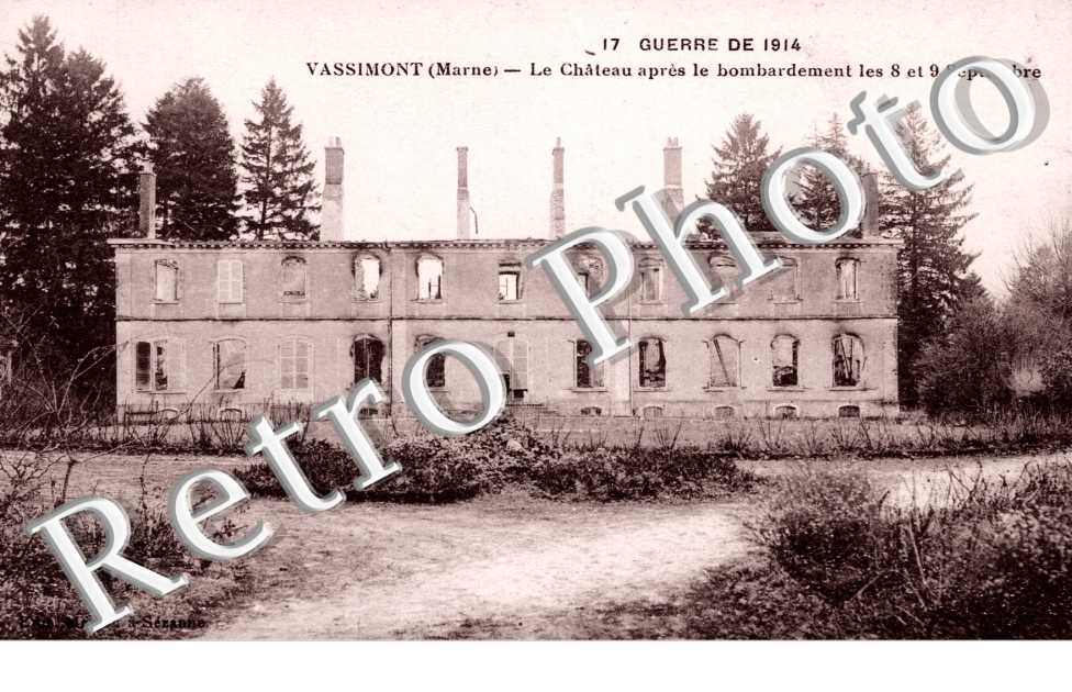 le chateau apres le bombardement