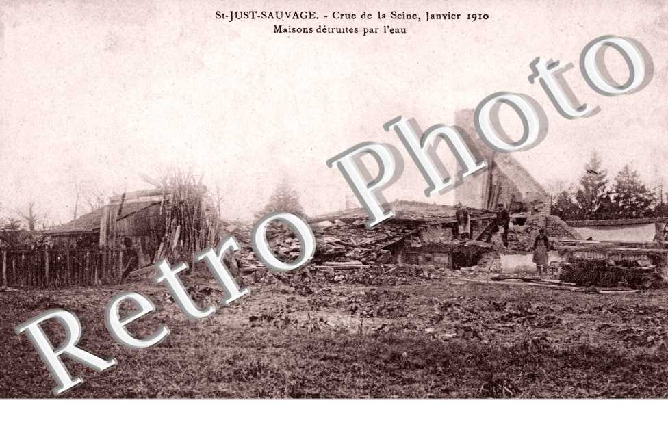 Crue de la Seine, Janvier 1910 - Maisons detruites par l'eau