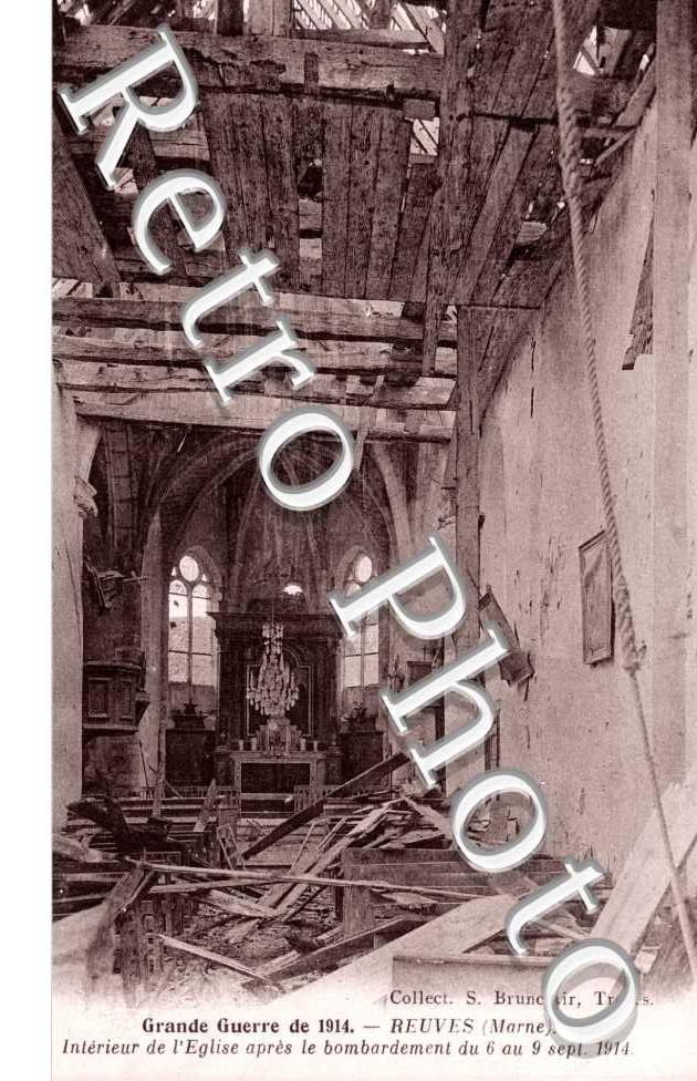 Intérieur de l'Eglise après le Bombardement
