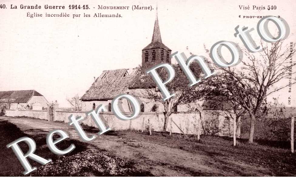 Guerre 1914-1918 - Eglise incendiee par les Allemands
