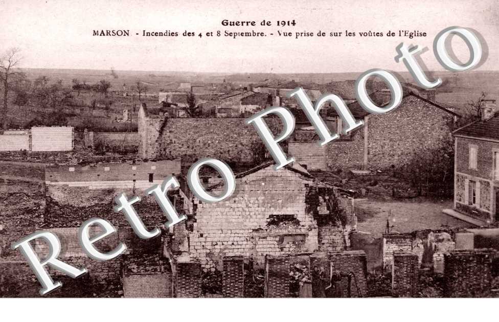 Incendies des 4 et 8 Septembre - Vue prise de sur les voutes de l'Eglise