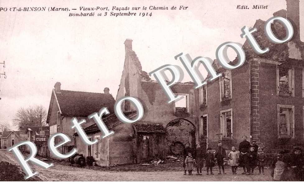 Vieux port facade sur le chemin de fer bombarde le 3 septembre 1914