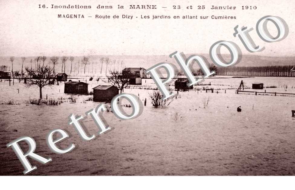 Route de Dizy, jardins janvier 1910
