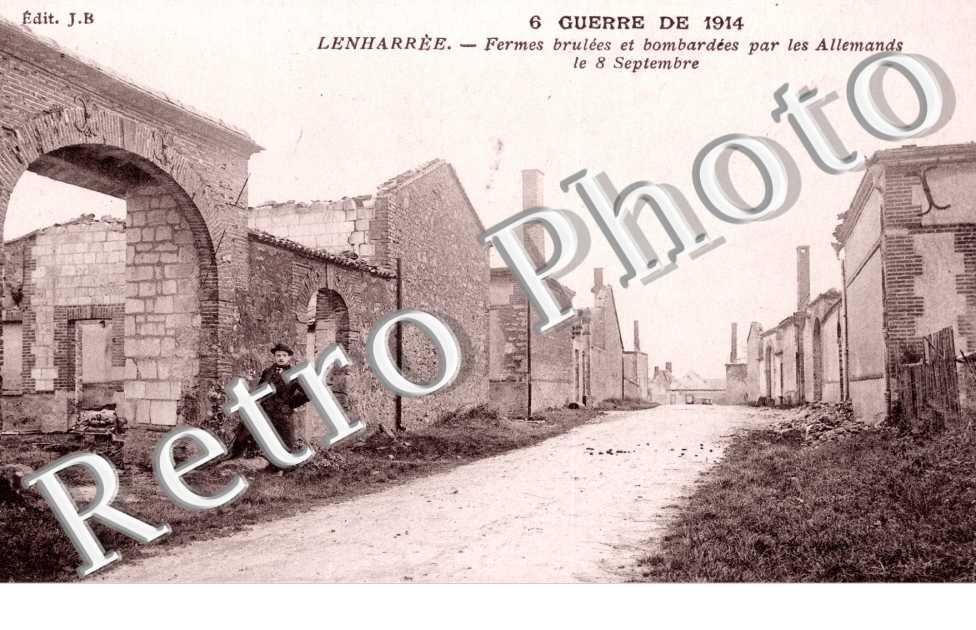 Bataille de la Marne 1914-1918 - fermes brulees et bombardees