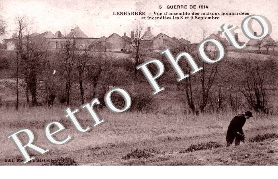 Bataille de la Marne 1914-1918 - Vue d'ensemble des maisons bombardees et incendiees