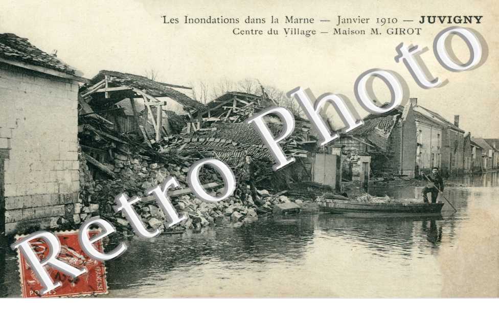 Les inondations dans la Marne, centre du village