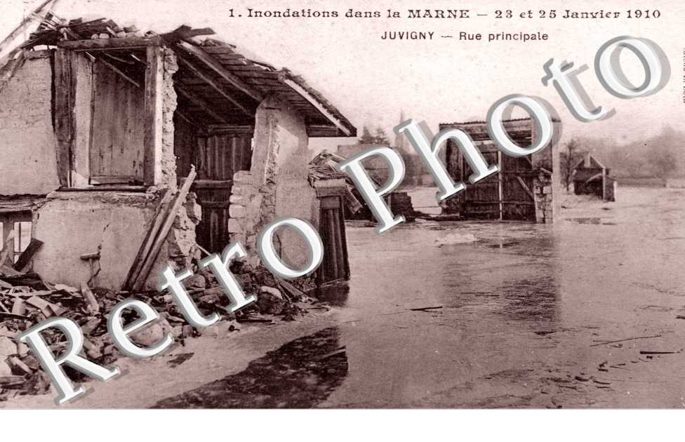 Les inondations dans la Marne, rue principale