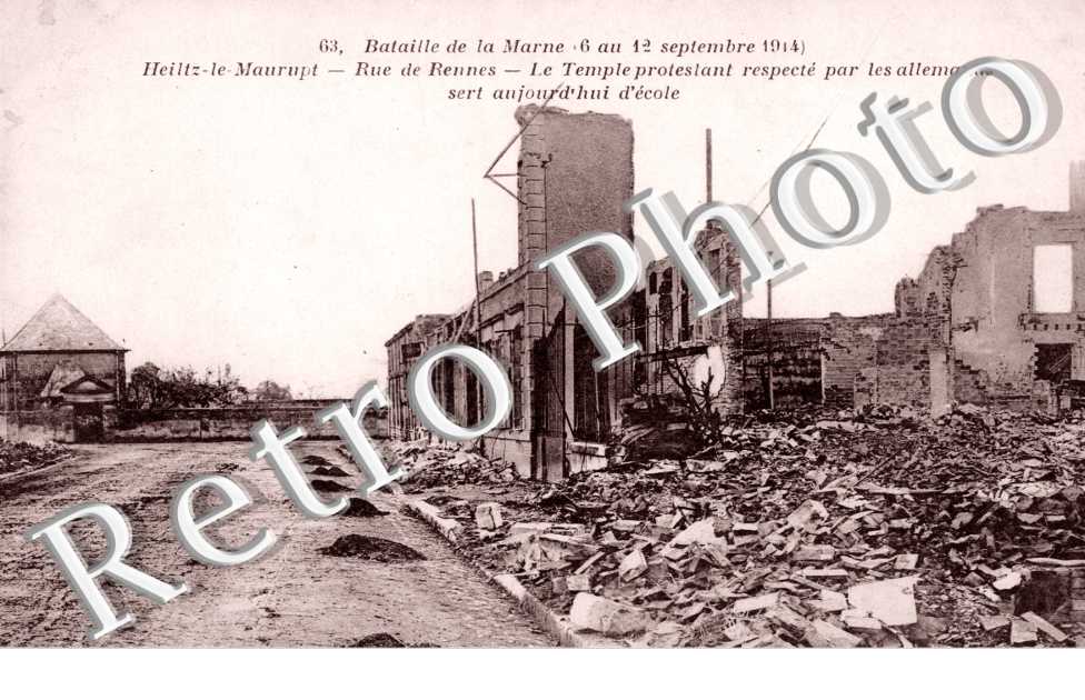 Rue de Rennes en ruines